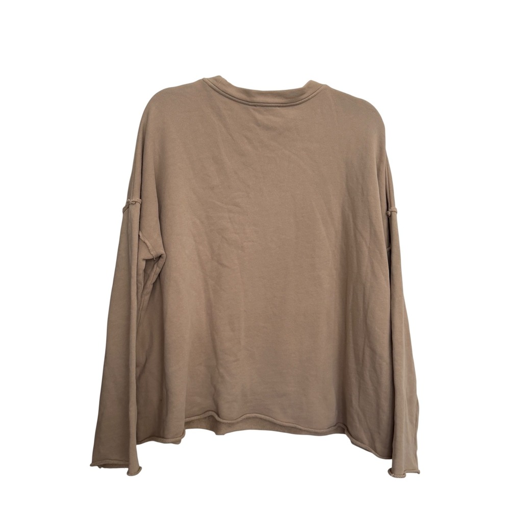 Eileen Fisher Size Small Organic Cotton French Terry Popover Sweatshirt Tan - Picture 10 of 12